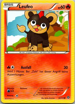 Pokémon-Karte Leufeo 22/114 Dampfkessel