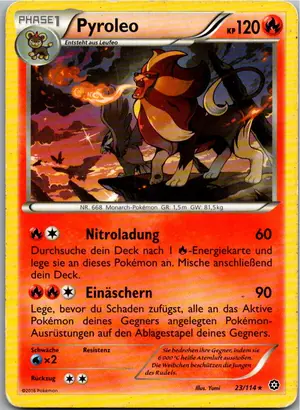 Pokémon-Karte Pyroleo 23/114 Dampfkessel