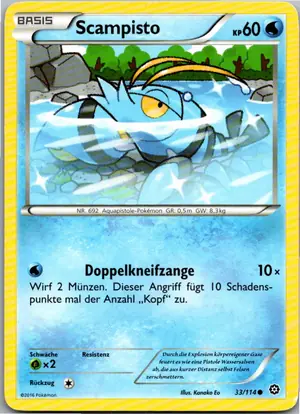 Pokémon-Karte Scampisto 33/114 Dampfkessel