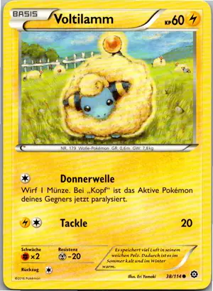 Pokémon-Karte Voltilamm 38/114 Dampfkessel