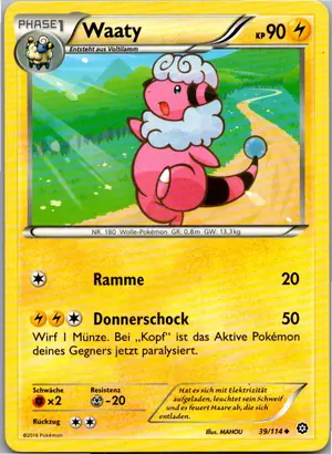 Pokémon-Karte Waaty 39/114 Dampfkessel