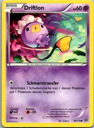 Pokémon-Karte Driftlon 46/114 Dampfkessel