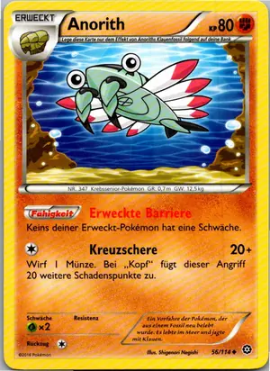 Pokémon-Karte Anorith 56/114 Dampfkessel