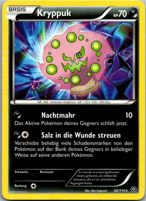 Pokémon-Karte Kryppuk 62/114 Dampfkessel