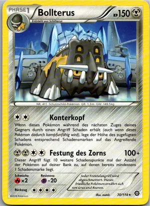 Pokémon-Karte Bollterus 70/114 Dampfkessel