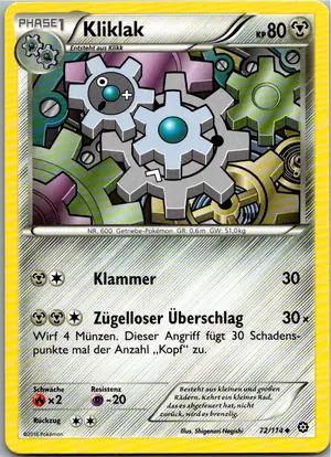 Pokémon-Karte Kliklak 72/114 Dampfkessel