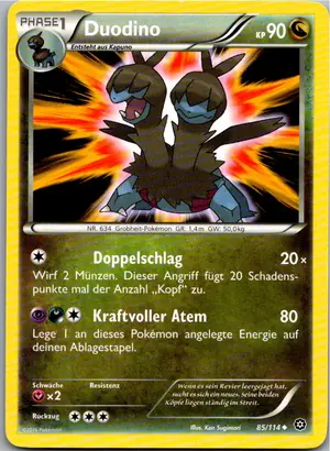Pokémon-Karte Duodino 85/114 Dampfkessel