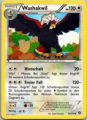 Pokémon-Karte Washakwil 93/114 Dampfkessel