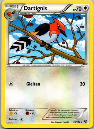 Pokémon-Karte Dartignis 95/114 Dampfkessel