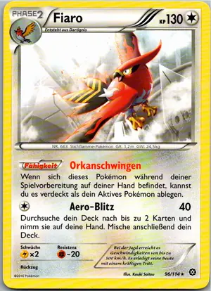 Pokémon-Karte Fiaro 96/114 Dampfkessel