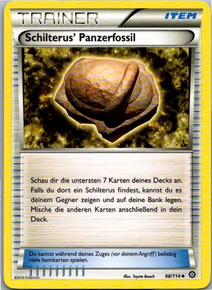 Pokémon-Karte Schilterus' Panzerfossil 98/114 Dampfkessel