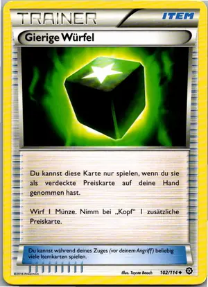 Pokémon-Karte Gierige Würfel 102/114 Dampfkessel