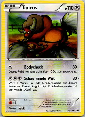 Pokémon-Karte Tauros 57/83 Generationen