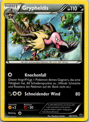 Pokémon-Karte Grypheldis 58/124 Schicksalsschmiede