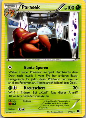 Pokémon-Karte Parasek 2/162 TURBOstart