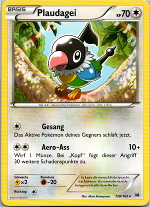 Pokémon-Karte Plaudagei 128/162 TURBOstart
