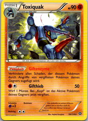 Pokémon-Karte Toxiquak 59/114 Dampfkessel