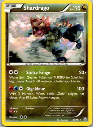 Pokémon-Karte Shardrago 83/114 Dampfkessel