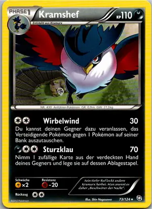 Pokémon-Karte Kramshef 73/124 Hoheit der Drachen