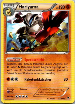 Pokémon-Karte Hariyama 52/111 Fliegende Fäuste