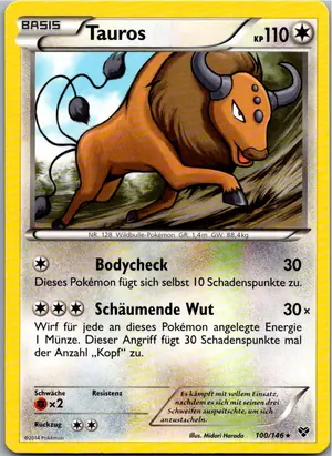 Pokémon-Karte Tauros 100/146 XY