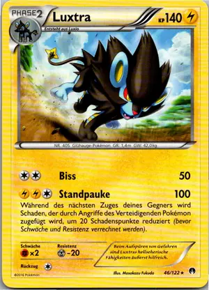 Pokémon-Karte Luxtra 46/122 TURBOfieber