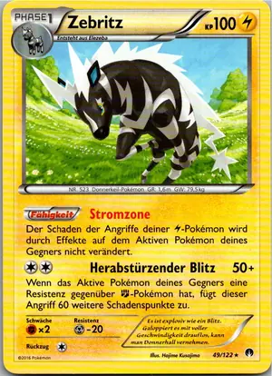Pokémon-Karte Zebritz 49/122 TURBOfieber