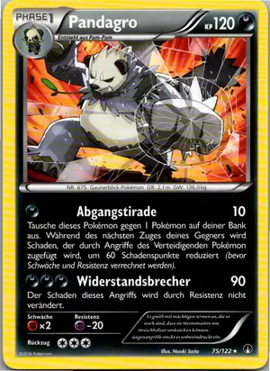 Pokémon-Karte Pandagro 75/122 TURBOfieber