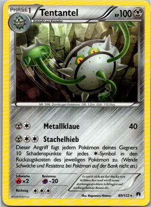 Pokémon-Karte Tentantel 80/122 TURBOfieber