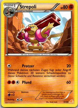 Pokémon-Karte Strepoli 14/30 BW trainer Kit (Excadrill)