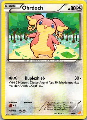 Pokémon-Karte Ohrdoch 18/30 BW trainer Kit (Excadrill)