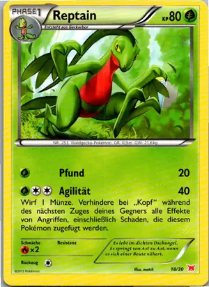 Pokémon-Karte Reptain 18/30 XY trainer Kit (Latias)