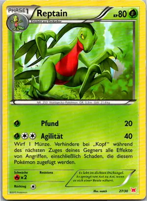 Pokémon-Karte Reptain 27/30 XY trainer Kit (Latias)