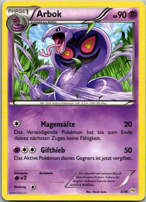 Pokémon-Karte Arbok 3/30 XY trainer Kit (Noivern)