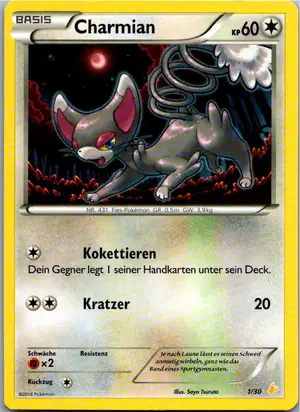Pokémon-Karte Charmian 1/30 XY trainer Kit (Pikachu Libre)