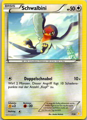 Pokémon-Karte Schwalbini 7/30 XY trainer Kit (Pikachu Libre)