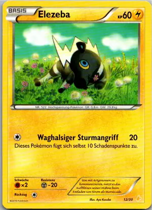 Pokémon-Karte Elezeba 12/30 XY trainer Kit (Pikachu Libre)
