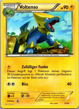 Pokémon-Karte Voltenso 13/30 XY trainer Kit (Pikachu Libre)
