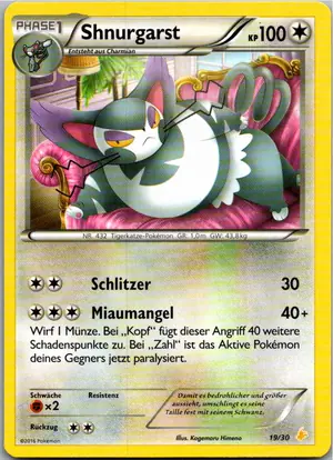 Pokémon-Karte Shnurgarst 19/30 XY trainer Kit (Pikachu Libre)