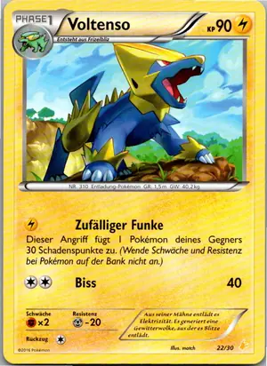 Pokémon-Karte Voltenso 22/30 XY trainer Kit (Pikachu Libre)
