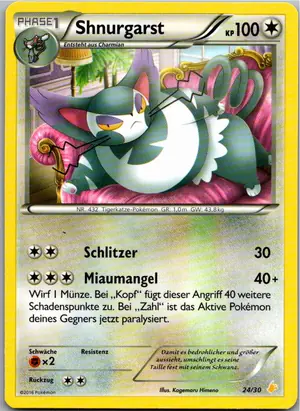 Pokémon-Karte Shnurgarst 24/30 XY trainer Kit (Pikachu Libre)