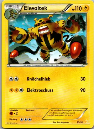 Pokémon-Karte Elevoltek 25/30 XY trainer Kit (Pikachu Libre)