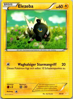 Pokémon-Karte Elezeba 26/30 XY trainer Kit (Pikachu Libre)
