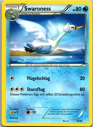 Pokémon-Karte Swaroness 18/30 XY trainer Kit (Suicune)