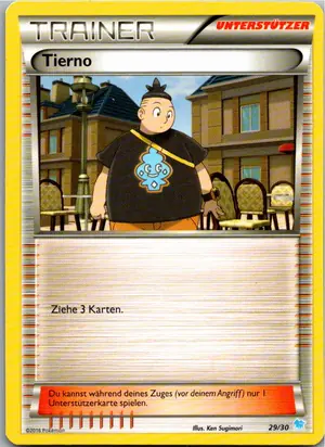 Pokémon-Karte Tierno 29/30 XY trainer Kit (Suicune)
