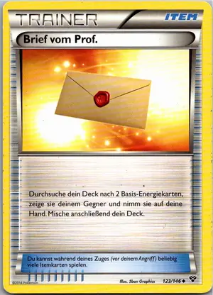 Pokémon-Karte Brief vom Prof. 123/146 XY