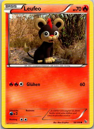 Pokémon-Karte Leufeo 18/106 Flammenmeer