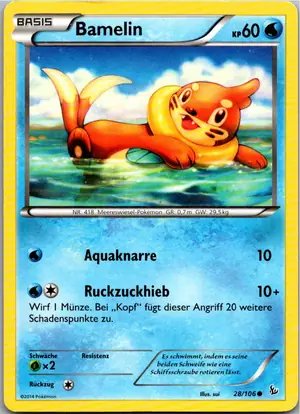 Pokémon-Karte Bamelin 28/106 Flammenmeer
