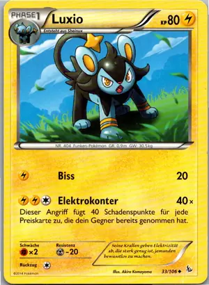Pokémon-Karte Luxio 33/106 Flammenmeer