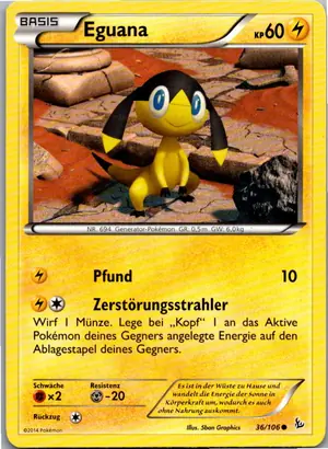 Pokémon-Karte Eguana 36/106 Flammenmeer